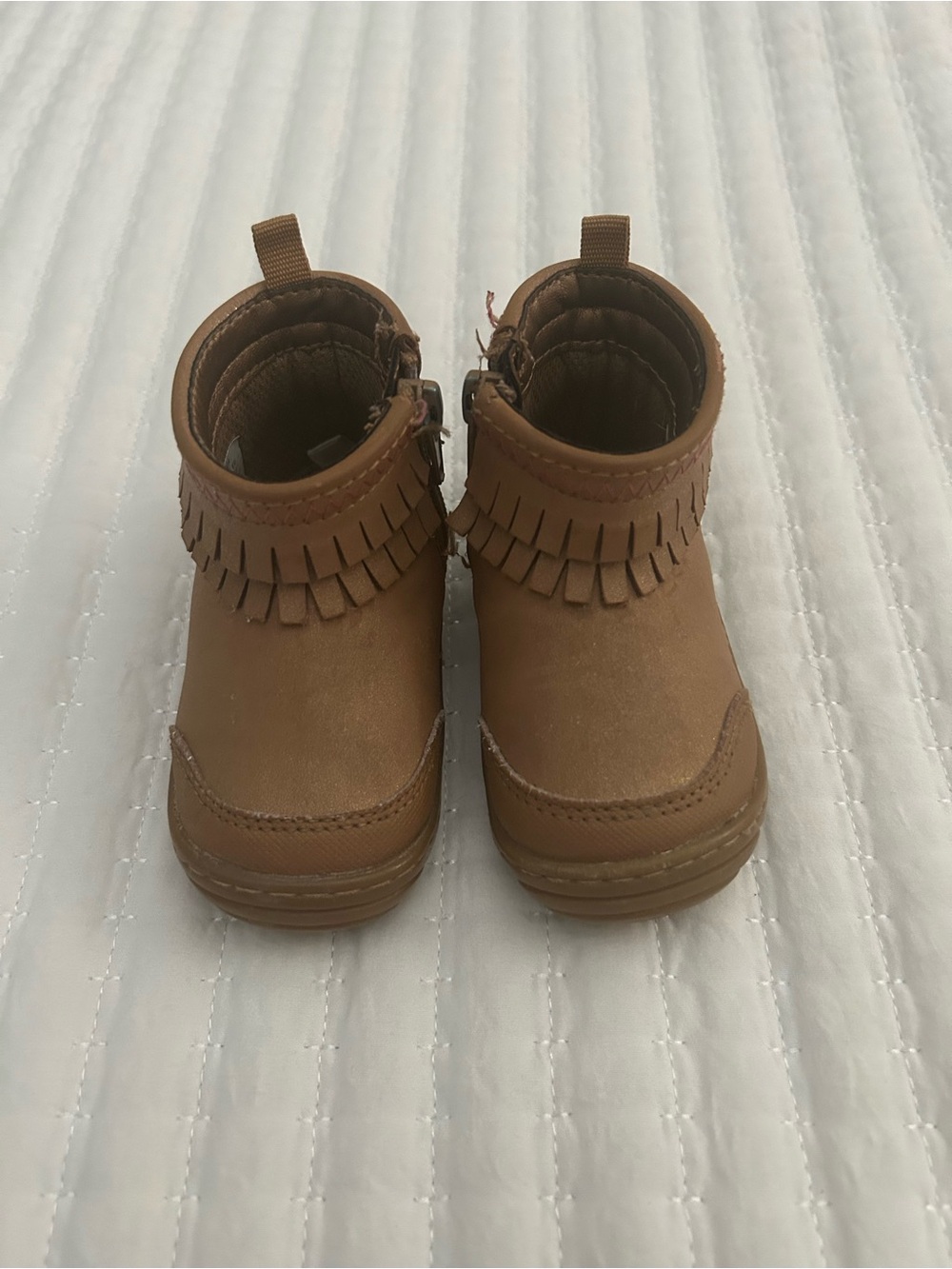 Stride Rite Bianca Brown Fringe Booties Ankle Boots Toddler Size 4